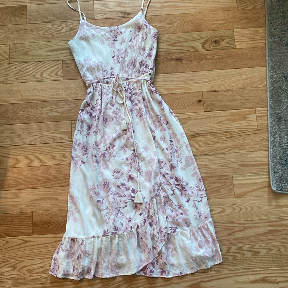 Lovestitch Pink and White Maxi Sundress Sleeveless